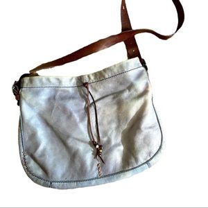 Lucky brand blue/grey leather crossbody bag